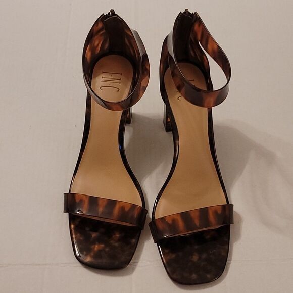 NEW INC TRANSLUCENT STRAPS ANKLE STRAP MAKENNA SQUARE TOE BLOCK HEEL SANDAL - Picture 3 of 16